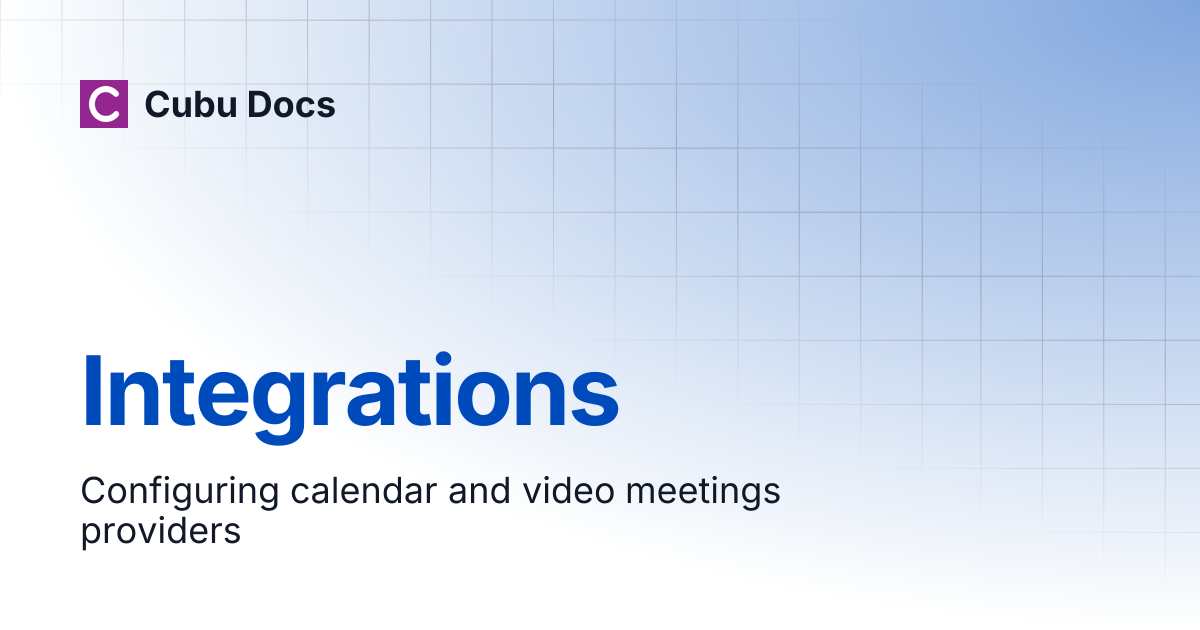 Integrations | Cubu Docs
